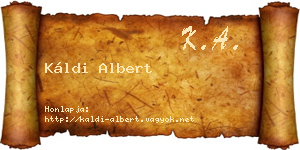 Káldi Albert névjegykártya